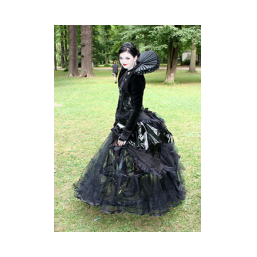 Gothic WGT Mera Luna Steampunk Victorian Dark Wedding Fächer schwarz Fan black 